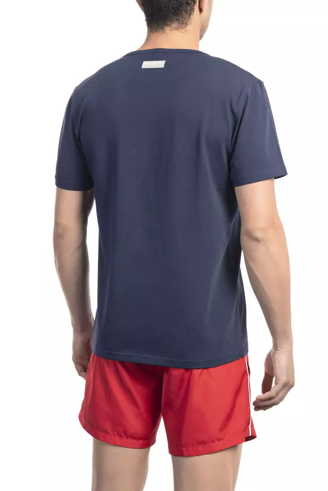 Bikkembergs Blu Baumwoll-T-Shirt für Herren