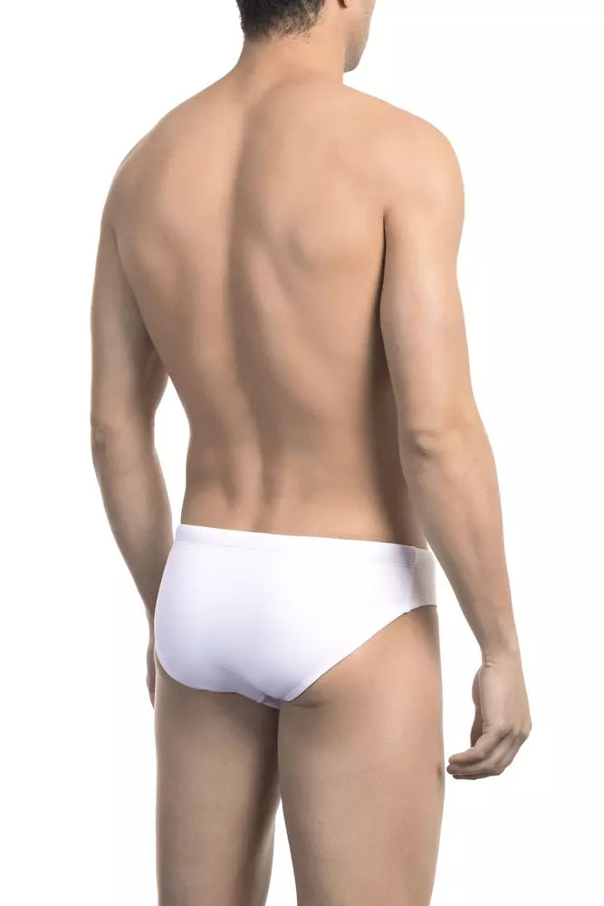 Bikkembergs Men's Swim Shorts in White Polyamide