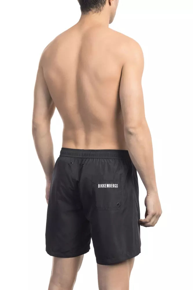 Bikkembergs Men's Black Polyester Swim Shorts