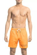 Bikkembergs Men's Swim Trunks, Orange, Polyester