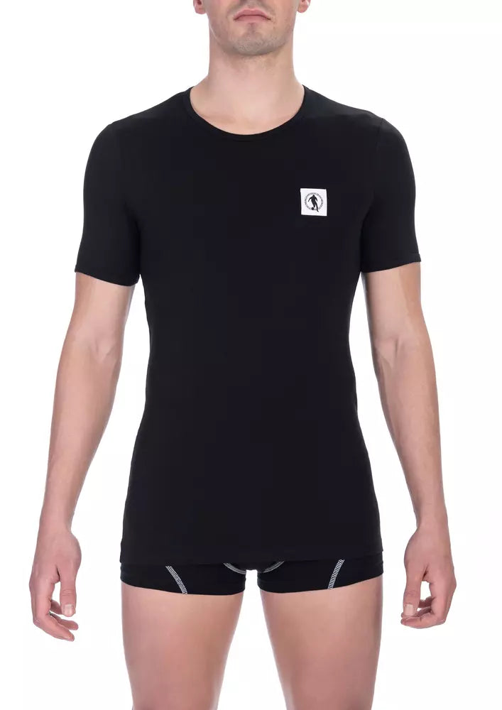 Bikkembergs Men's Black Cotton T-Shirt Double Pack