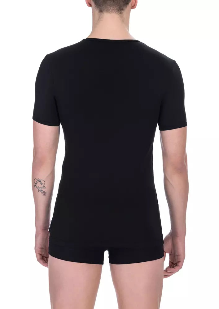 Bikkembergs Men's Black Cotton T-Shirt Double Pack