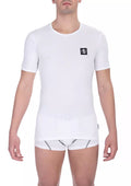 Bikkembergs Weißes Herren-T-Shirt Bi-Pack mit Rundhalsausschnitt aus Baumwolle