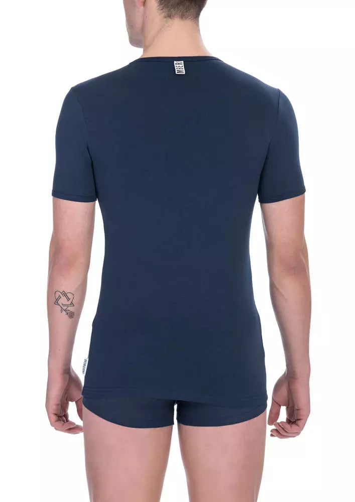Bikkembergs Herren-T-Shirt aus Baumwolle in Blau