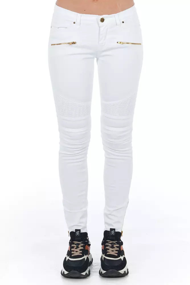 Frankie Morello Weiße Damenjeans aus Baumwolle