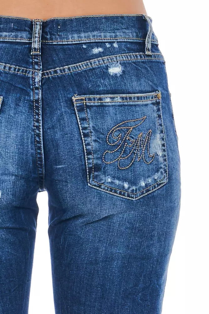 Frankie Morello Women's Blue Cotton Jeans