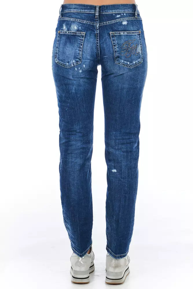 Frankie Morello Women's Blue Cotton Jeans