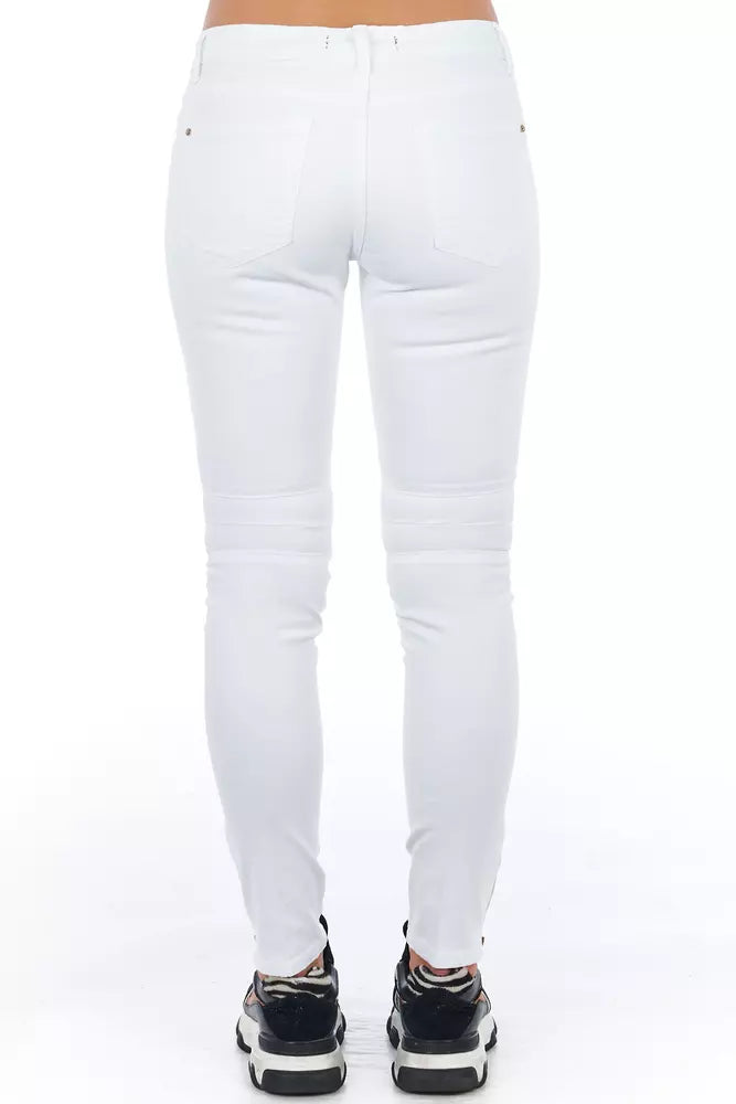 Frankie Morello Weiße Damenjeans aus Baumwolle
