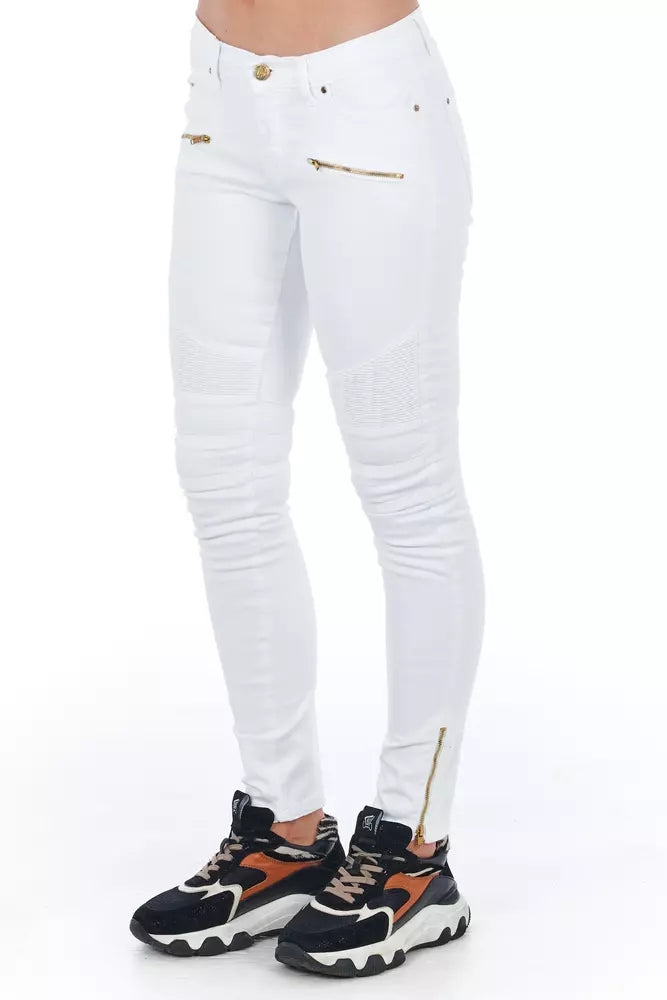 Frankie Morello Weiße Damenjeans aus Baumwolle