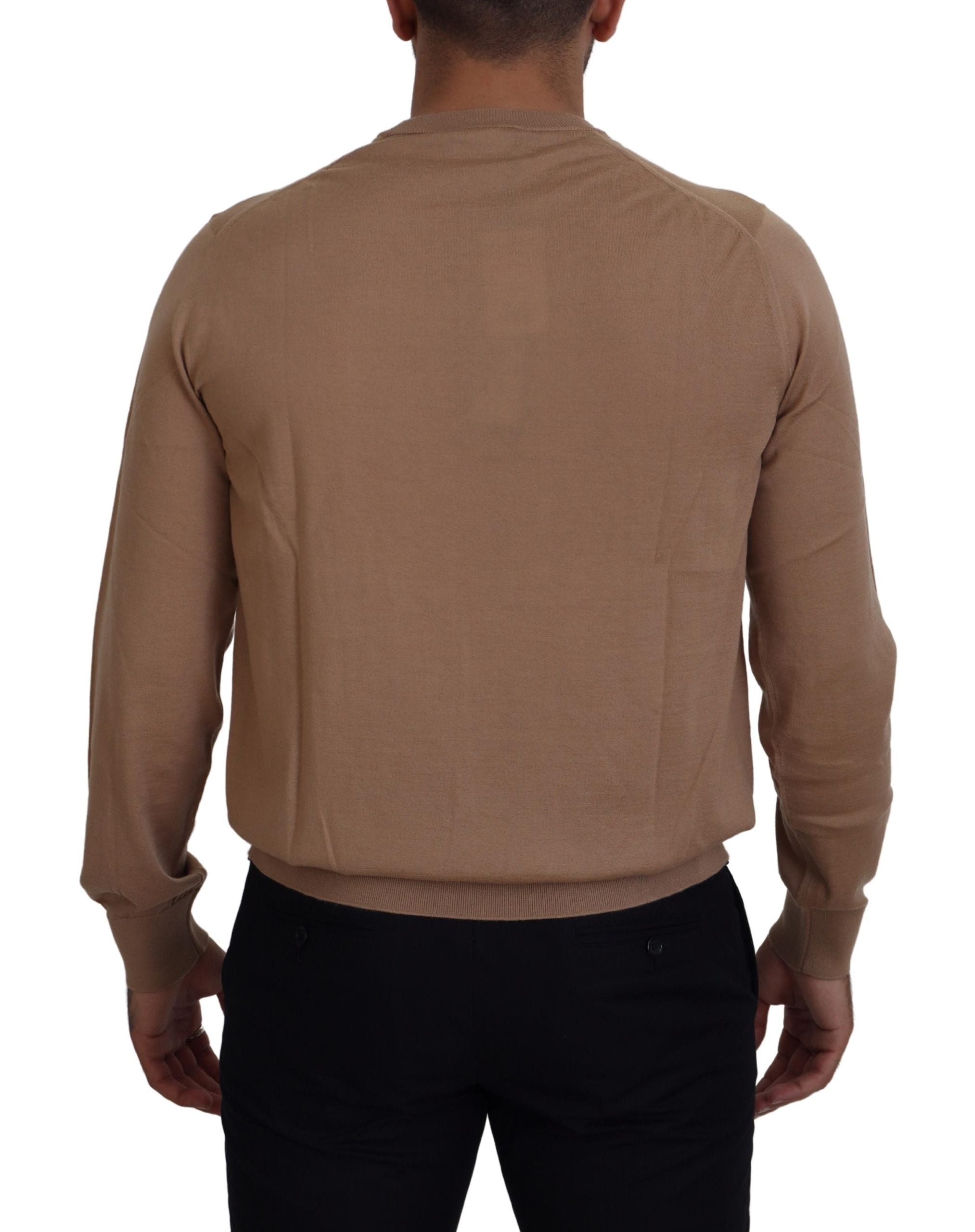 Dolce & Gabbana Beigefarbener Kaschmir-Kronen-Logo-Pullover