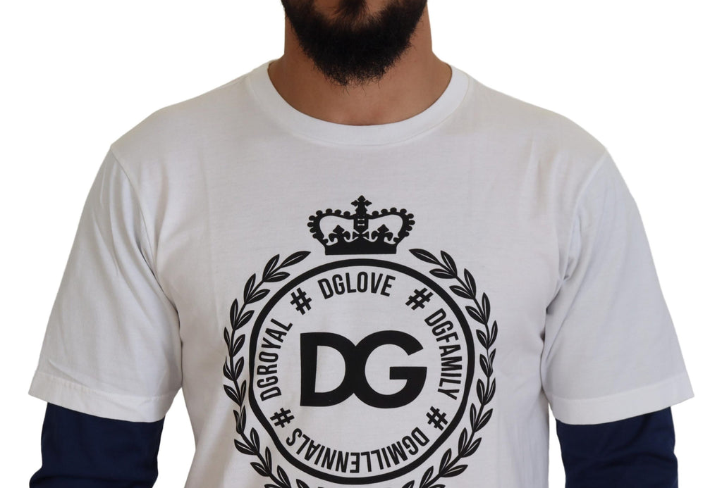 Dolce & Gabbana Weiß Blau DG Crown Pullover