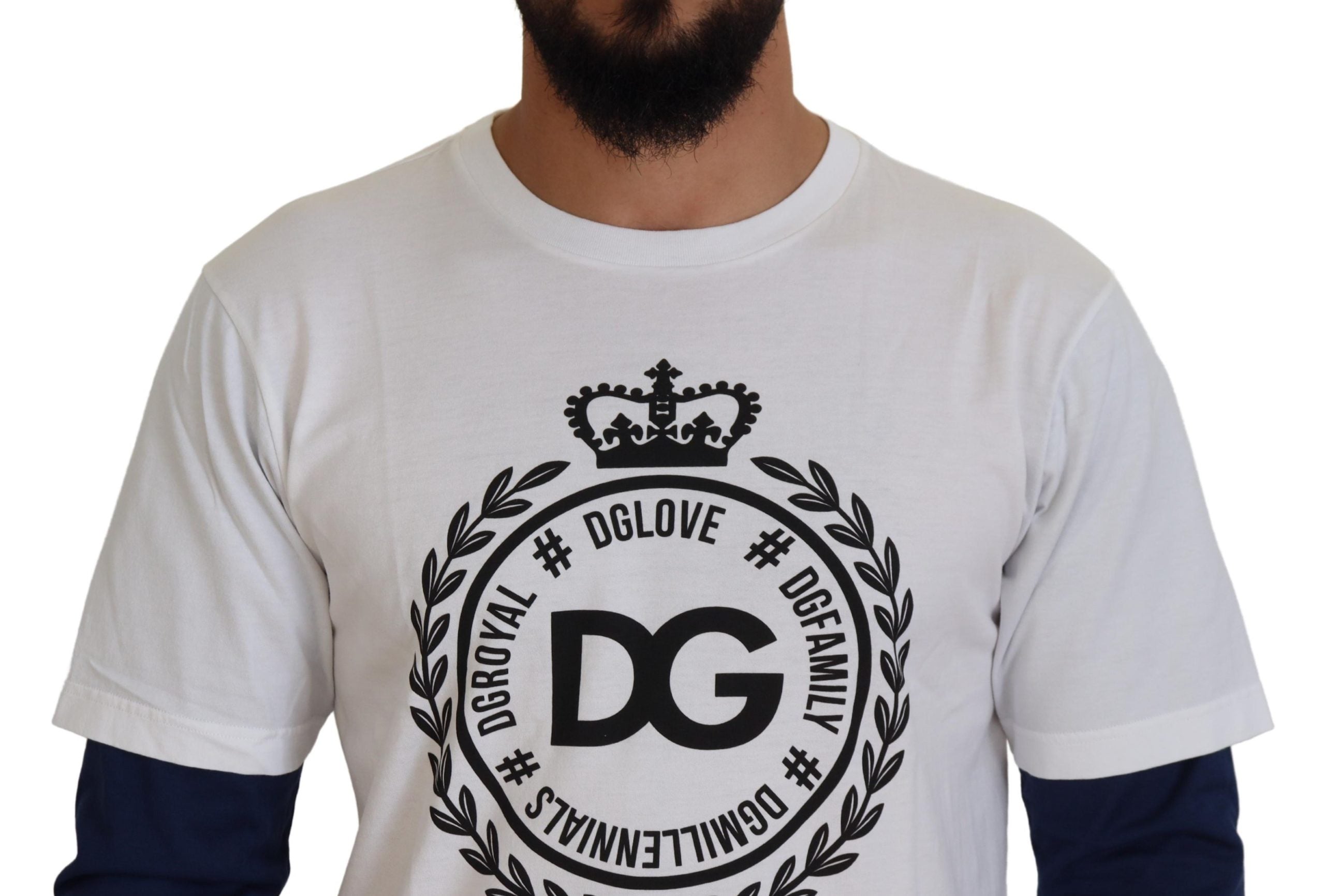 Dolce & Gabbana Weiß Blau DG Crown Pullover