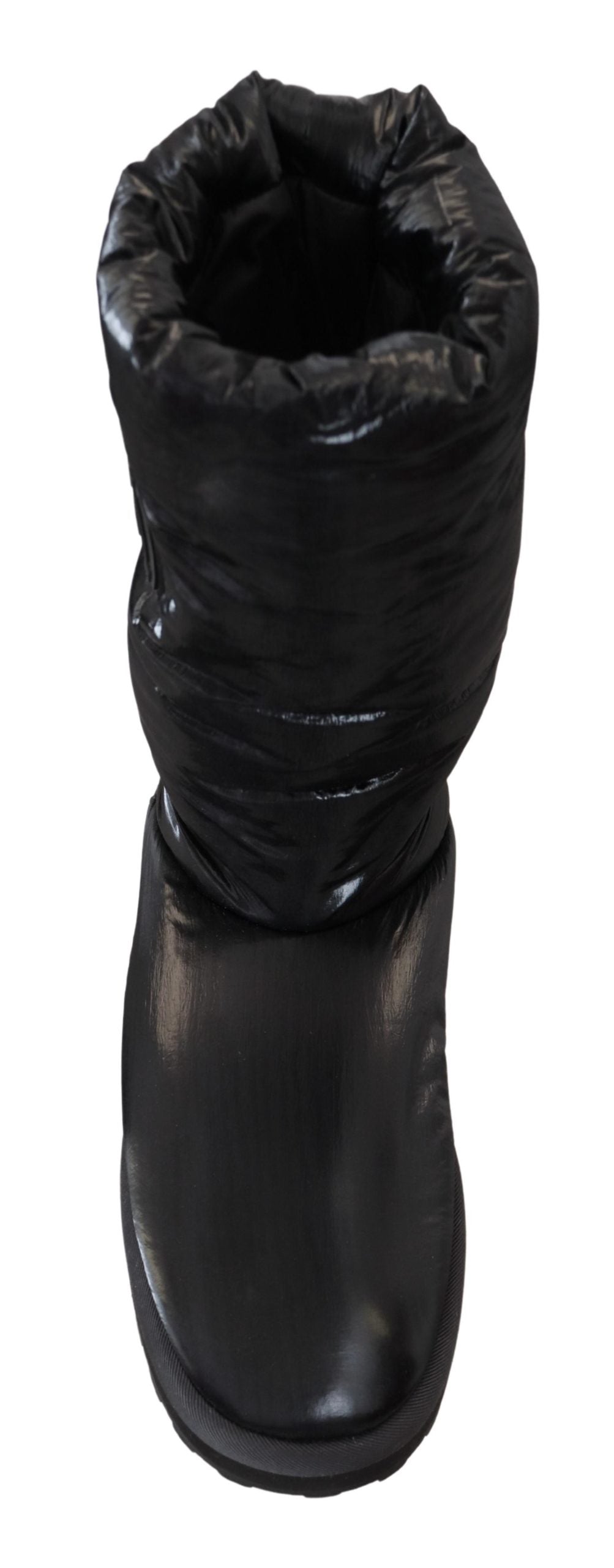 Dolce & Gabbana Schwarze Stiefel Gepolsterte Mittlere Wade Winterschuhe