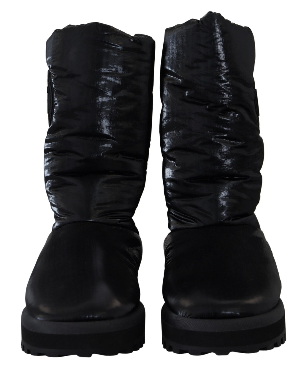Dolce & Gabbana Schwarze Stiefel Gepolsterte Mittlere Wade Winterschuhe