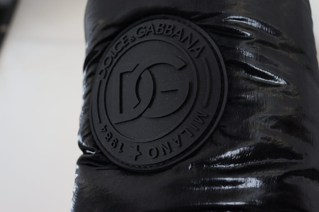 Dolce & Gabbana Schwarze Stiefel Gepolsterte Mittlere Wade Winterschuhe
