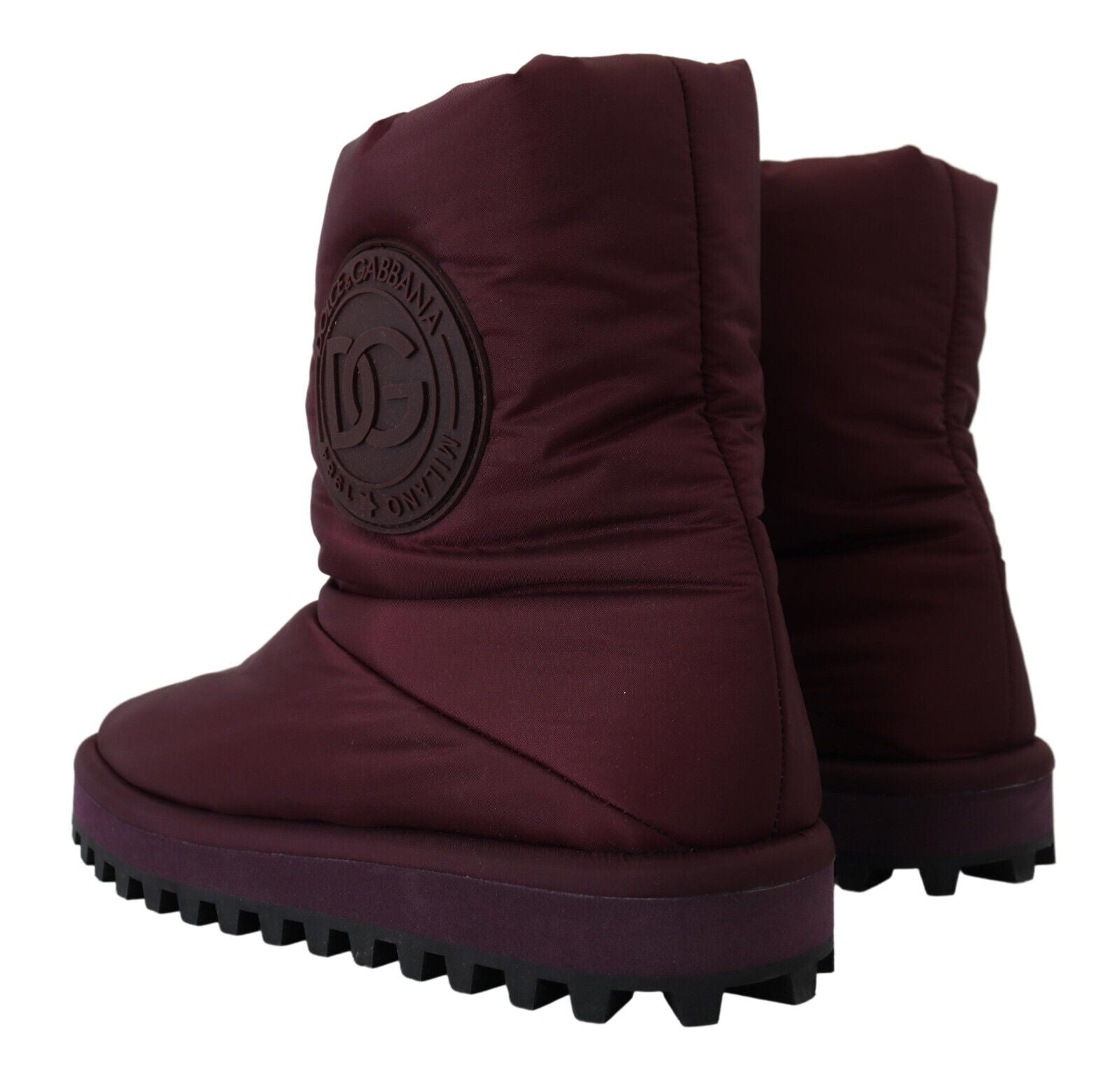 Dolce & Gabbana Bordeaux Nylon Boots Padded Ankle Boots