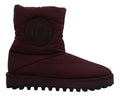 Dolce & Gabbana Bordeaux Nylon Boots Padded Ankle Boots
