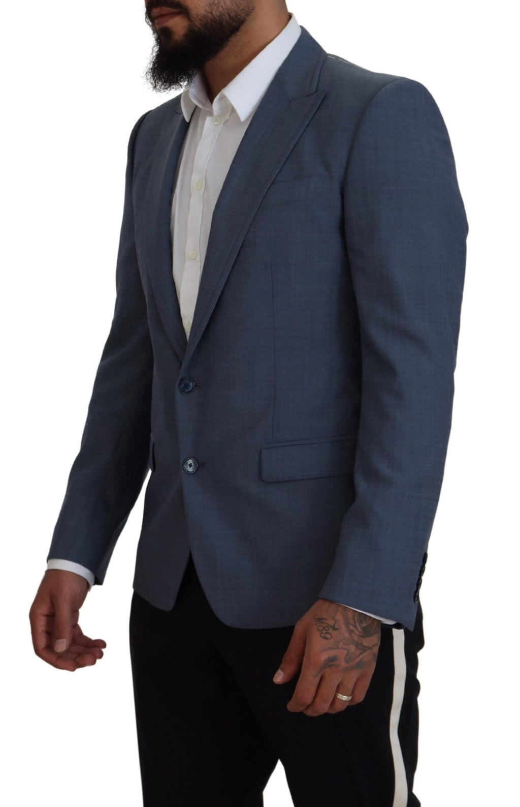 Dolce & Gabbana Blue Wool-Stretch Slim-Fit Jacket Blazer