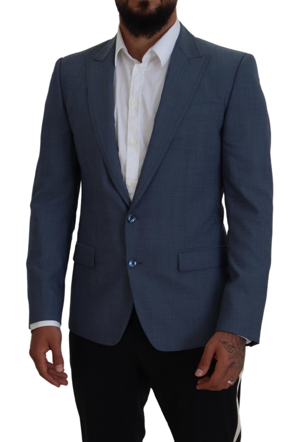 Dolce & Gabbana Blue Wool-Stretch Slim-Fit Jacket Blazer