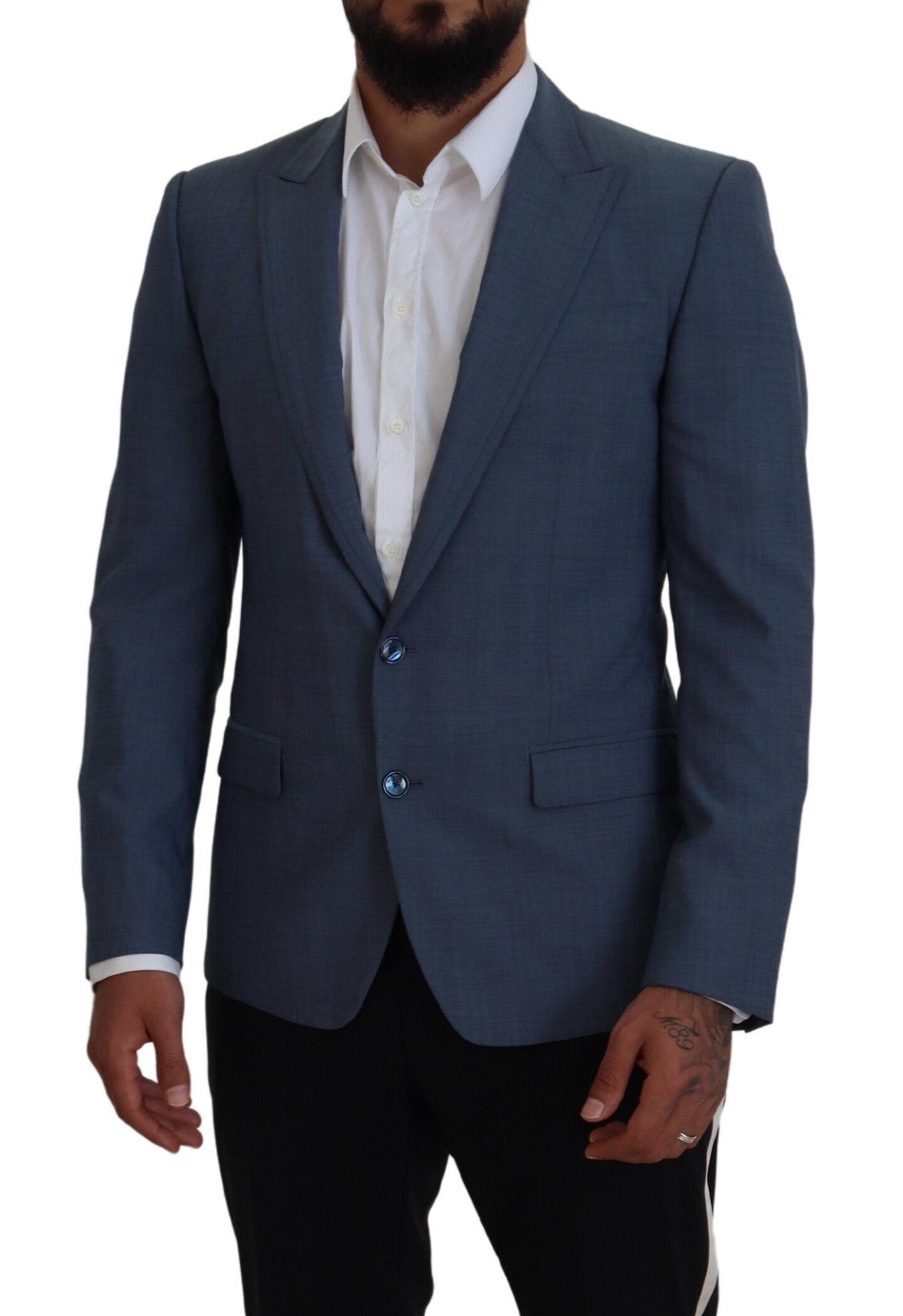 Dolce & Gabbana Blue Wool-Stretch Slim-Fit Jacket Blazer