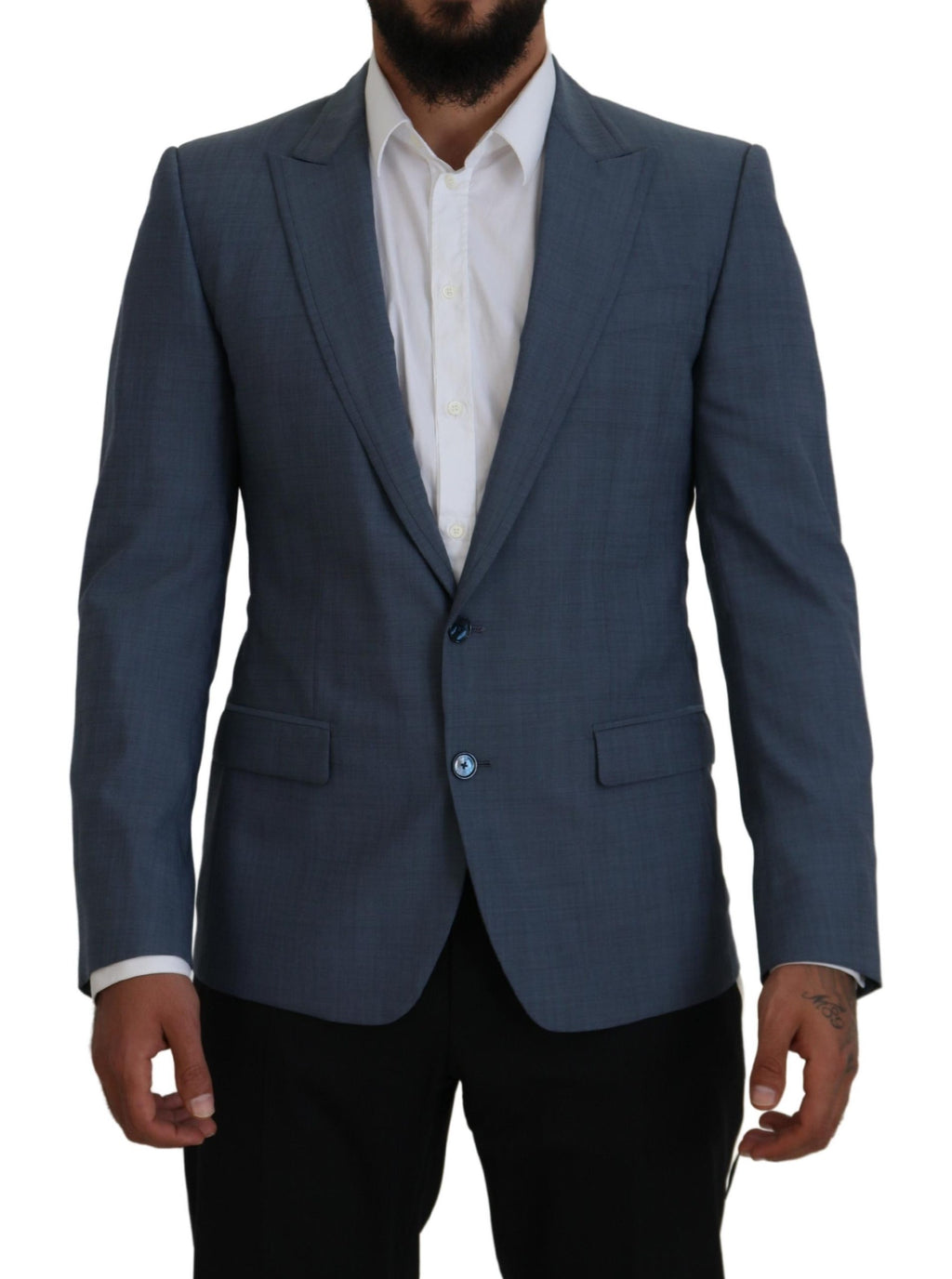 Dolce & Gabbana Blue Wool-Stretch Slim-Fit Jacket Blazer