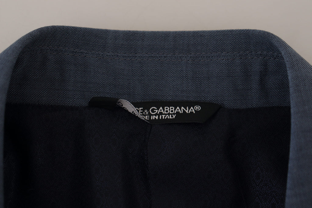 Dolce & Gabbana Blue Wool-Stretch Slim-Fit Jacket Blazer