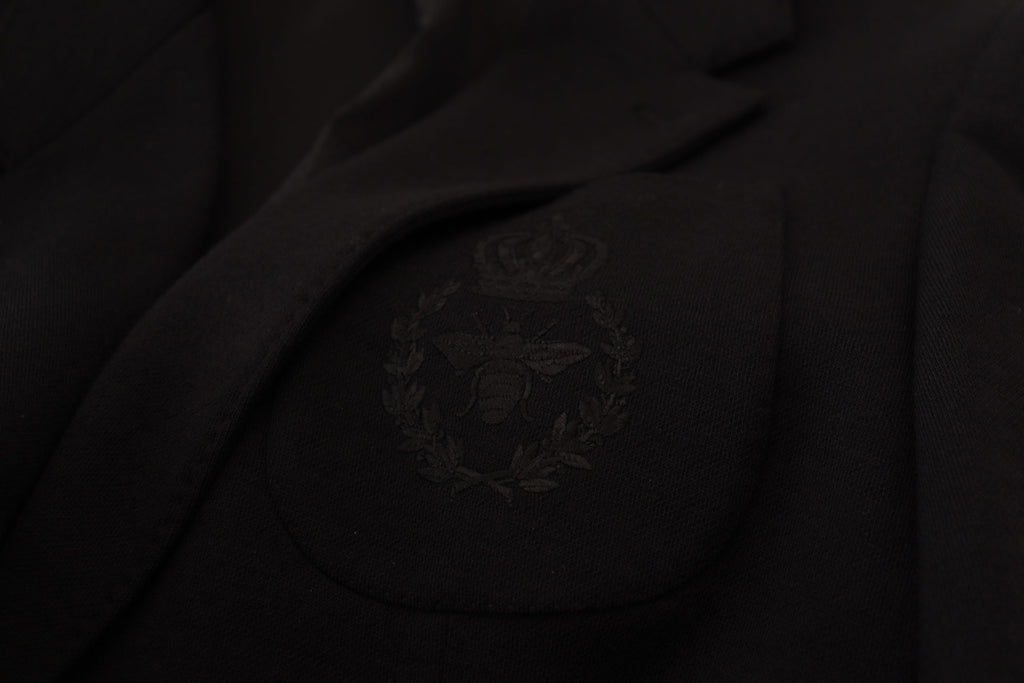 Dolce & Gabbana Schwarze Wollkrone Slim Fit Jacke Blazer