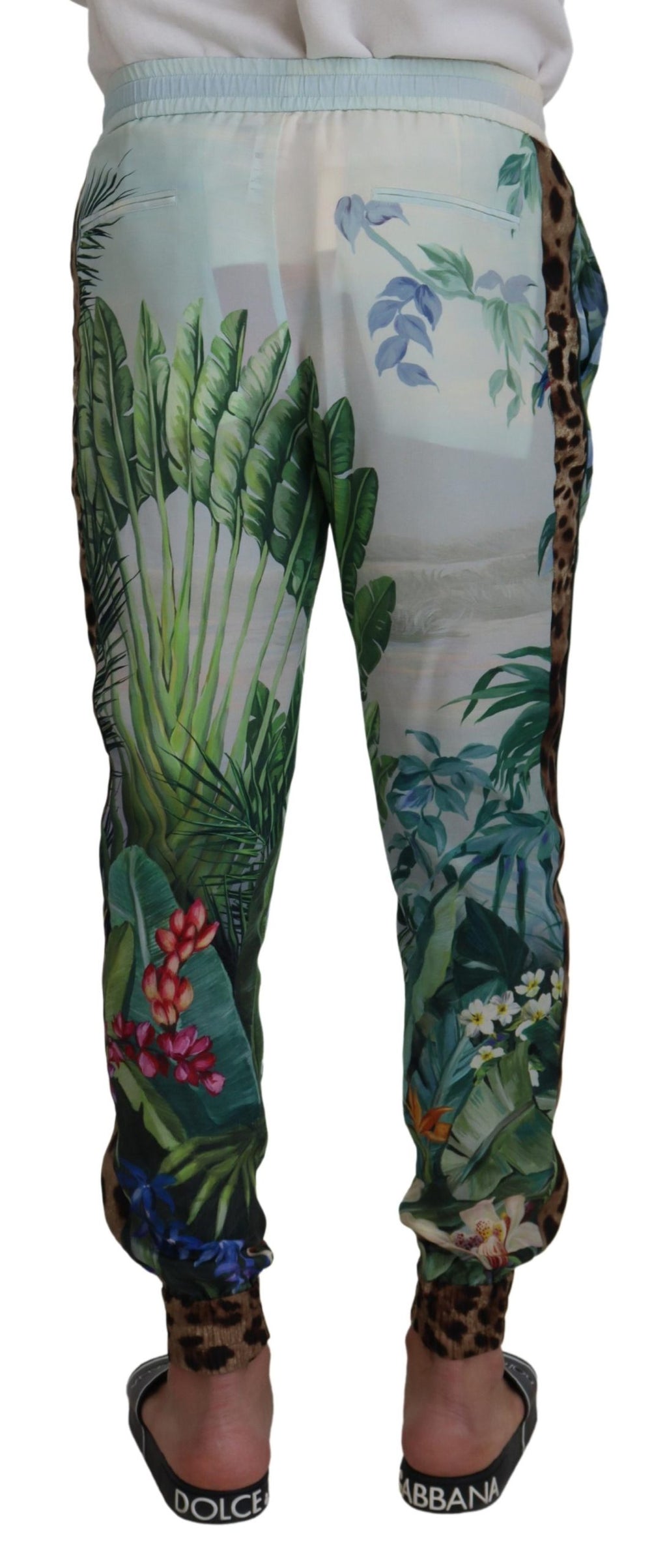 Dolce & Gabbana Weiße Jogginghose mit Blumenmuster für Männer