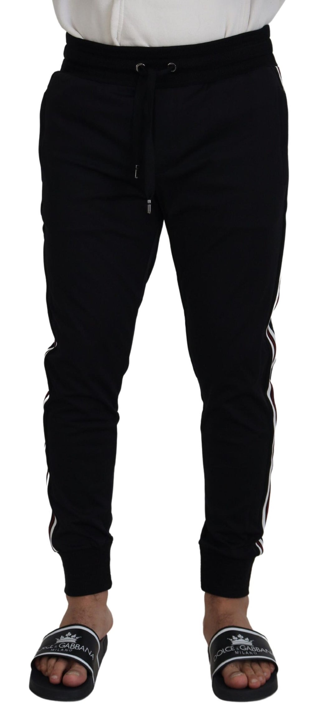 Dolce & Gabbana Black DG Print Men's Jogger Trousers