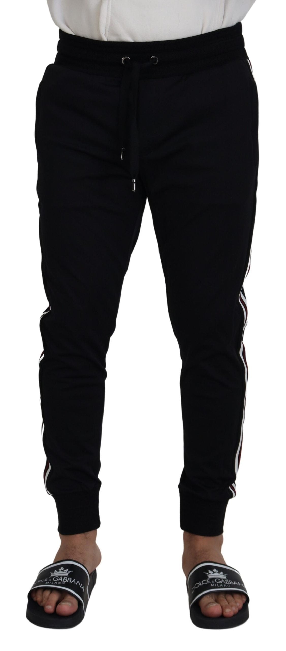 Dolce & Gabbana Black DG Print Men's Jogger Trousers