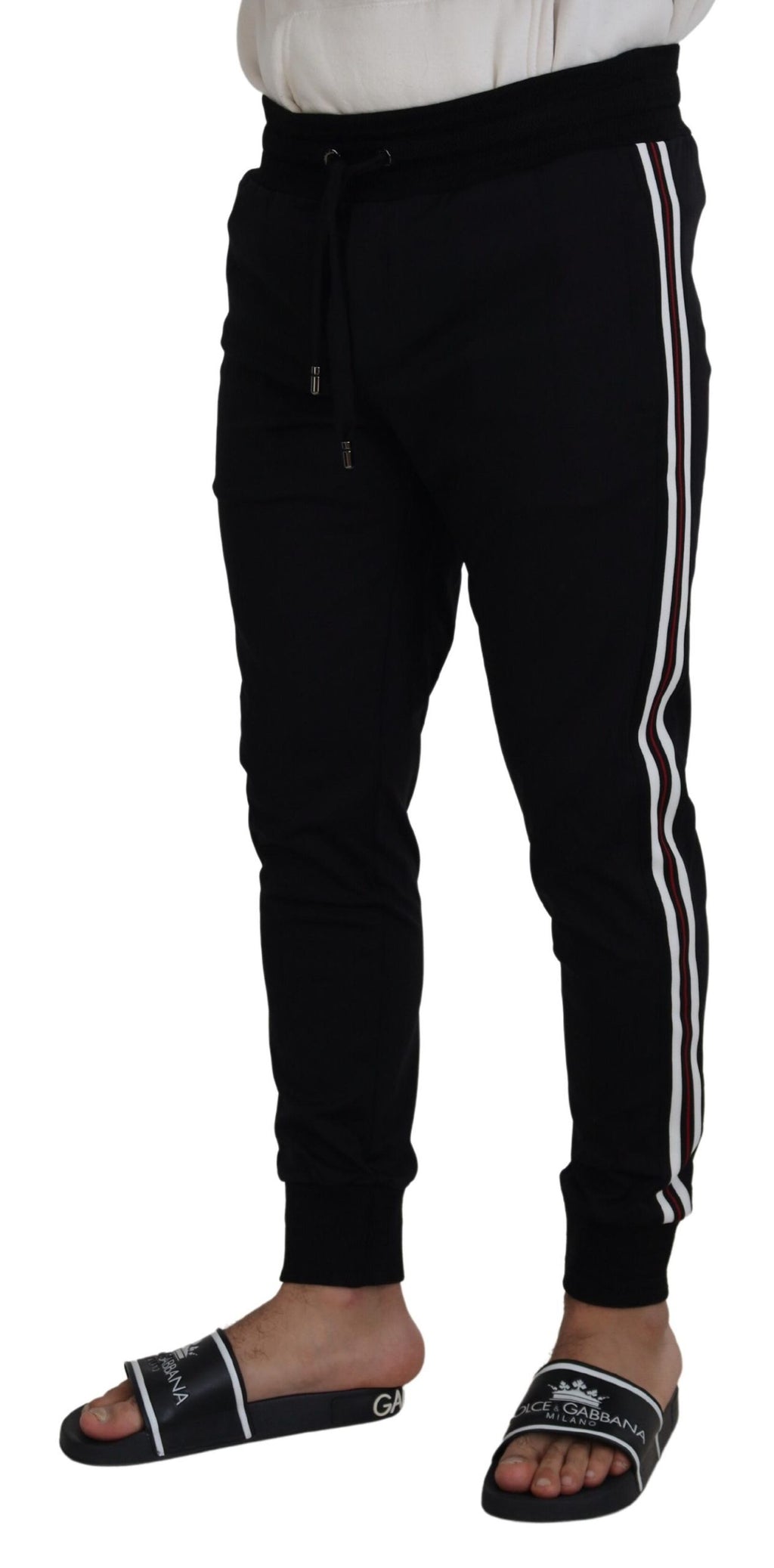 Dolce & Gabbana Black DG Print Men's Jogger Trousers