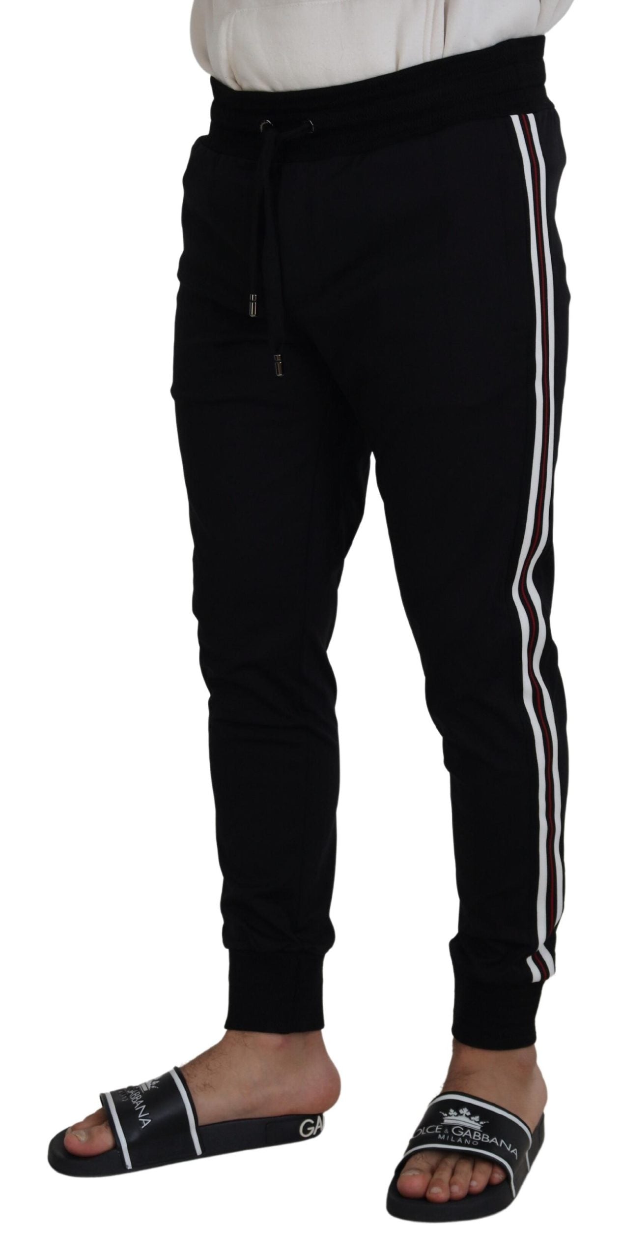 Dolce & Gabbana Black DG Print Men's Jogger Trousers