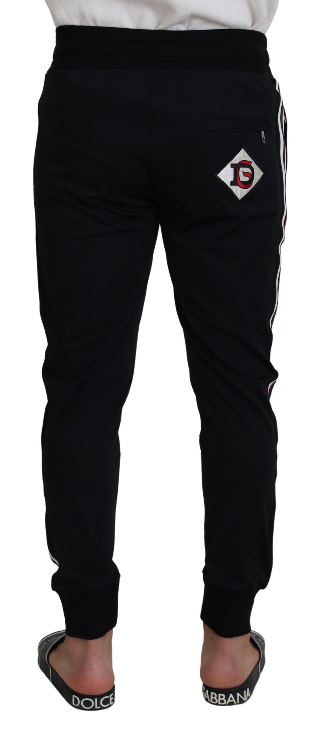 Dolce & Gabbana Black DG Print Men's Jogger Trousers