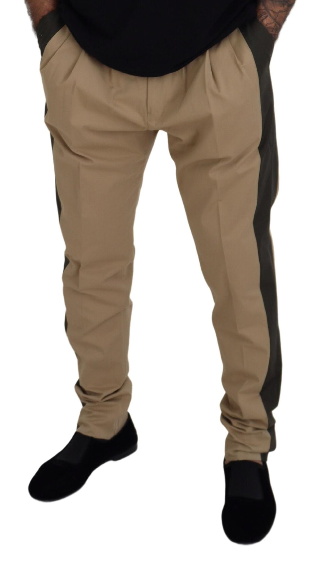 Dolce & Gabbana Braun Schwarz Baumwolle Chino Männer Hosen