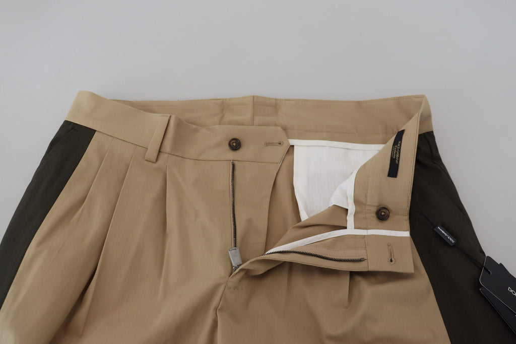 Dolce & Gabbana Braun Schwarz Baumwolle Chino Männer Hosen