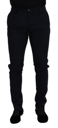 Dolce & Gabbana Schmale formelle Hose aus schwarzer Wolle