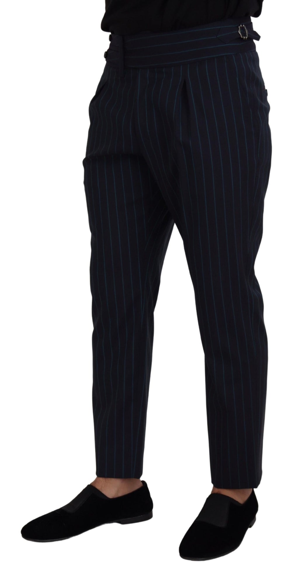 Dolce & Gabbana Blau gestreifte Herren Formal Hosen
