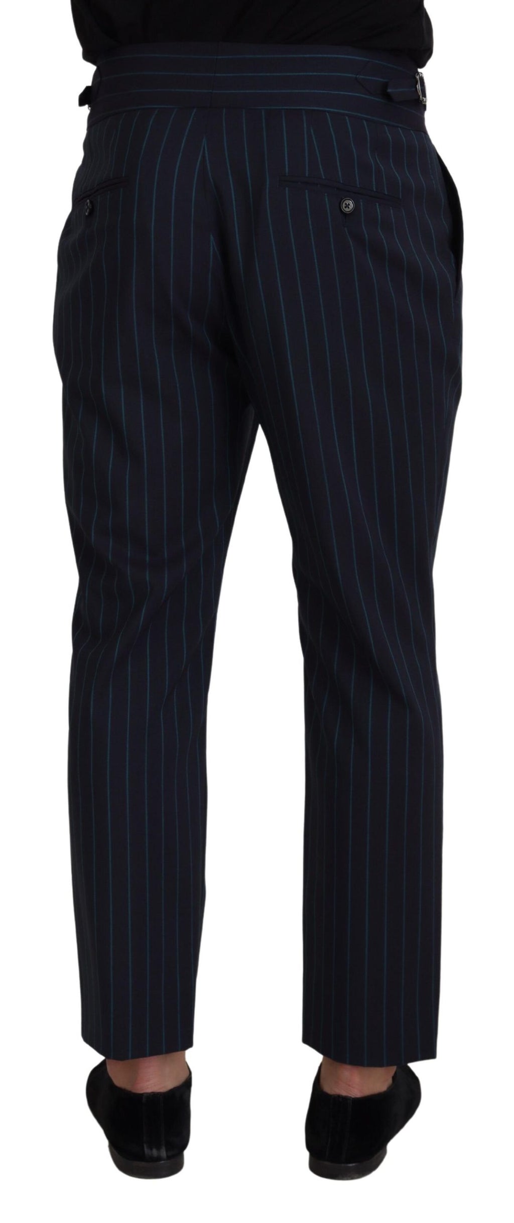 Dolce & Gabbana Blau gestreifte Herren Formal Hosen