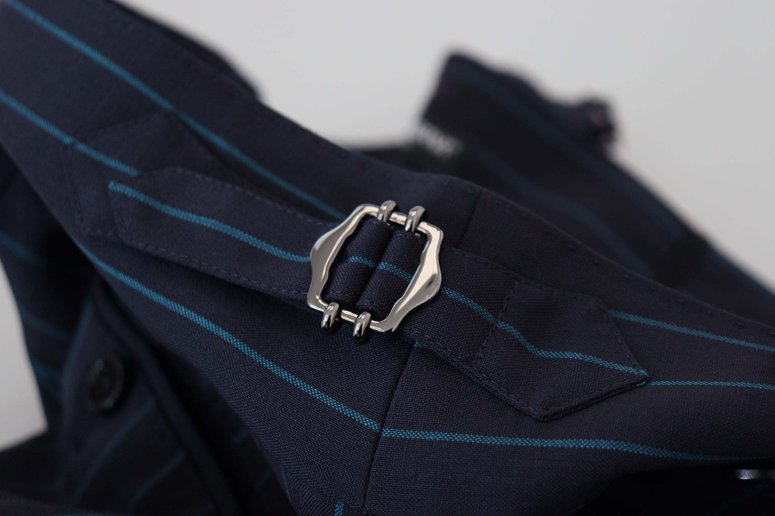 Dolce & Gabbana Blau gestreifte Herren Formal Hosen