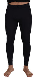Dolce & Gabbana Schwarze Nylon Slim Fit Stretch-Hose