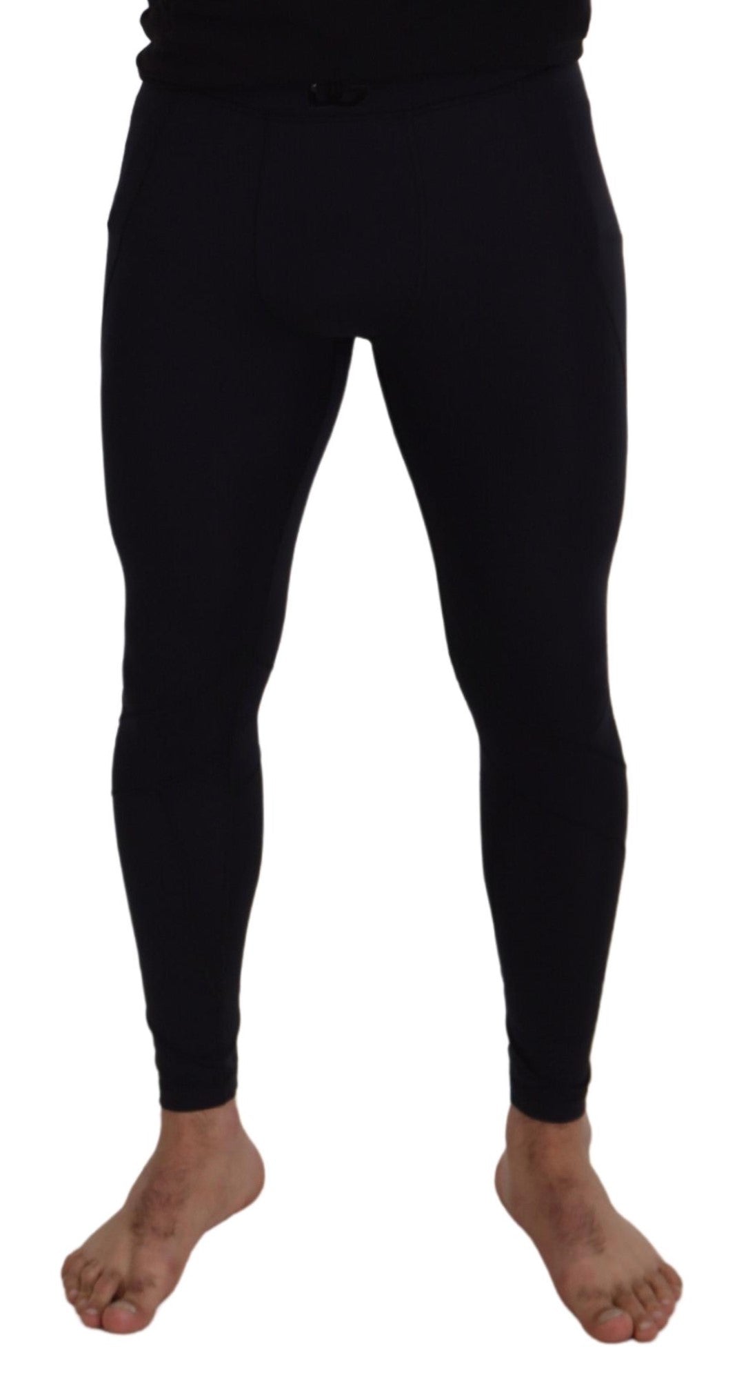 Dolce & Gabbana Schwarze Nylon Slim Fit Stretch-Hose