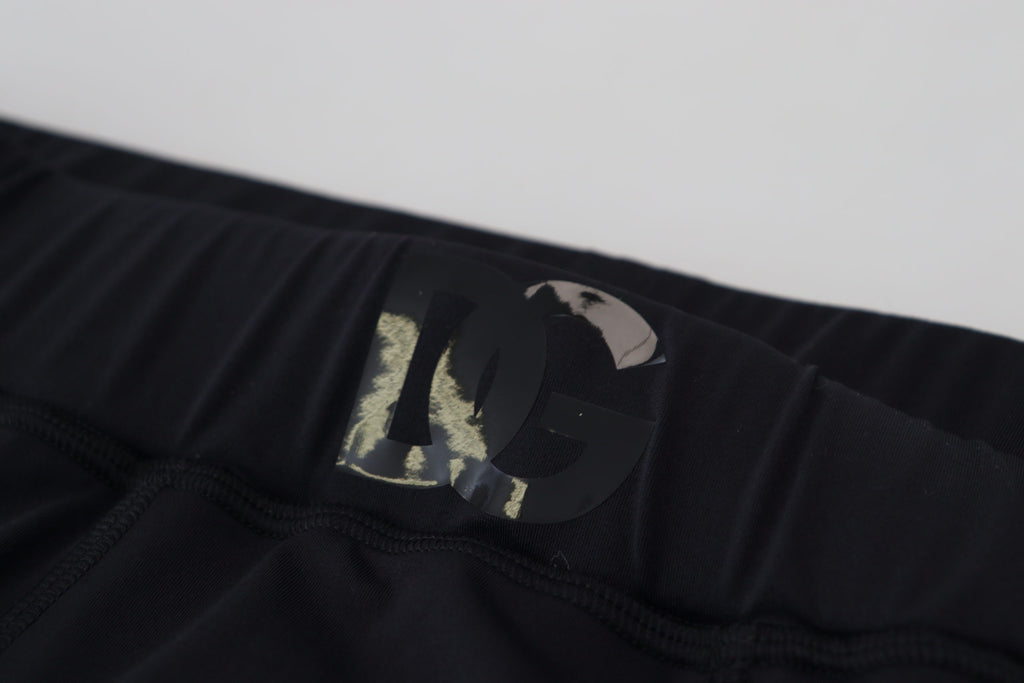 Dolce & Gabbana Schwarze Nylon Slim Fit Stretch-Hose