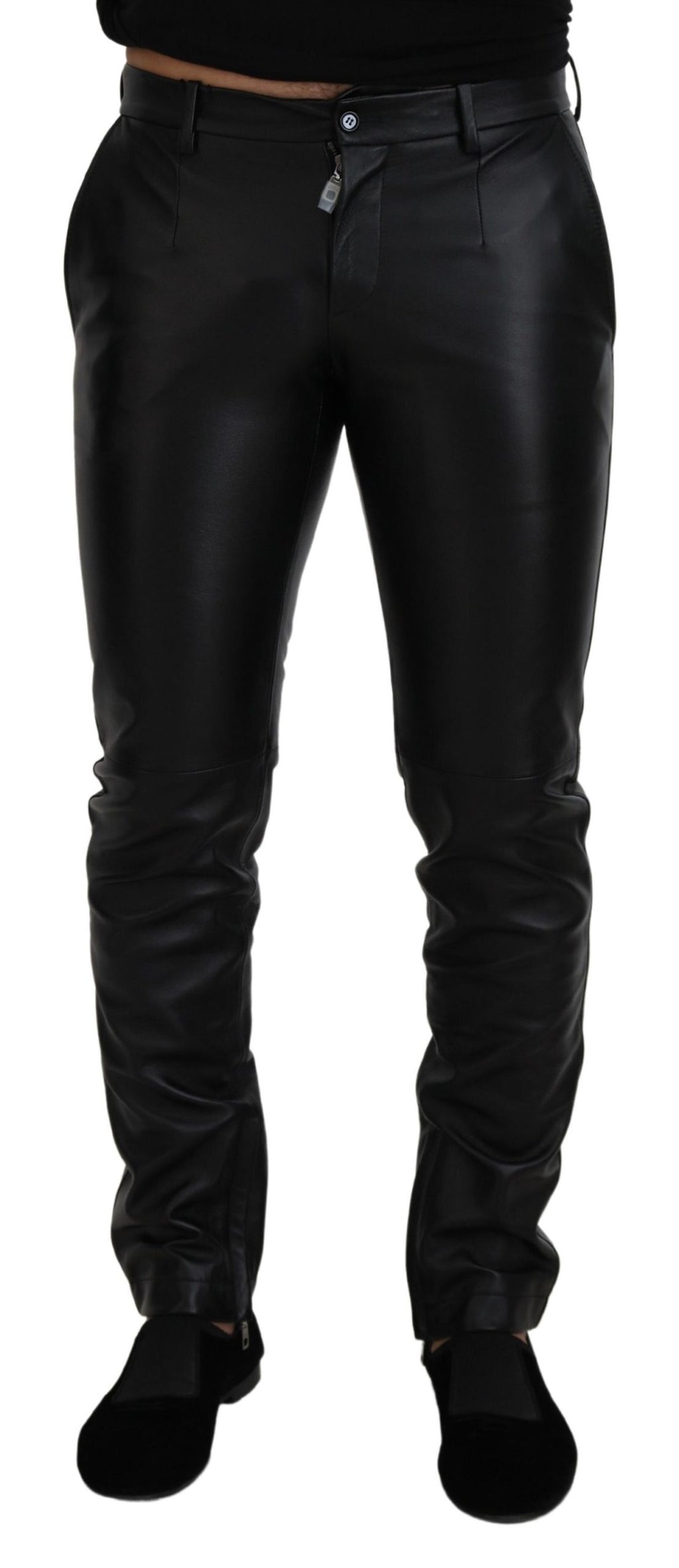 Dolce & Gabbana Black Glossy Stretch Skinny Trousers
