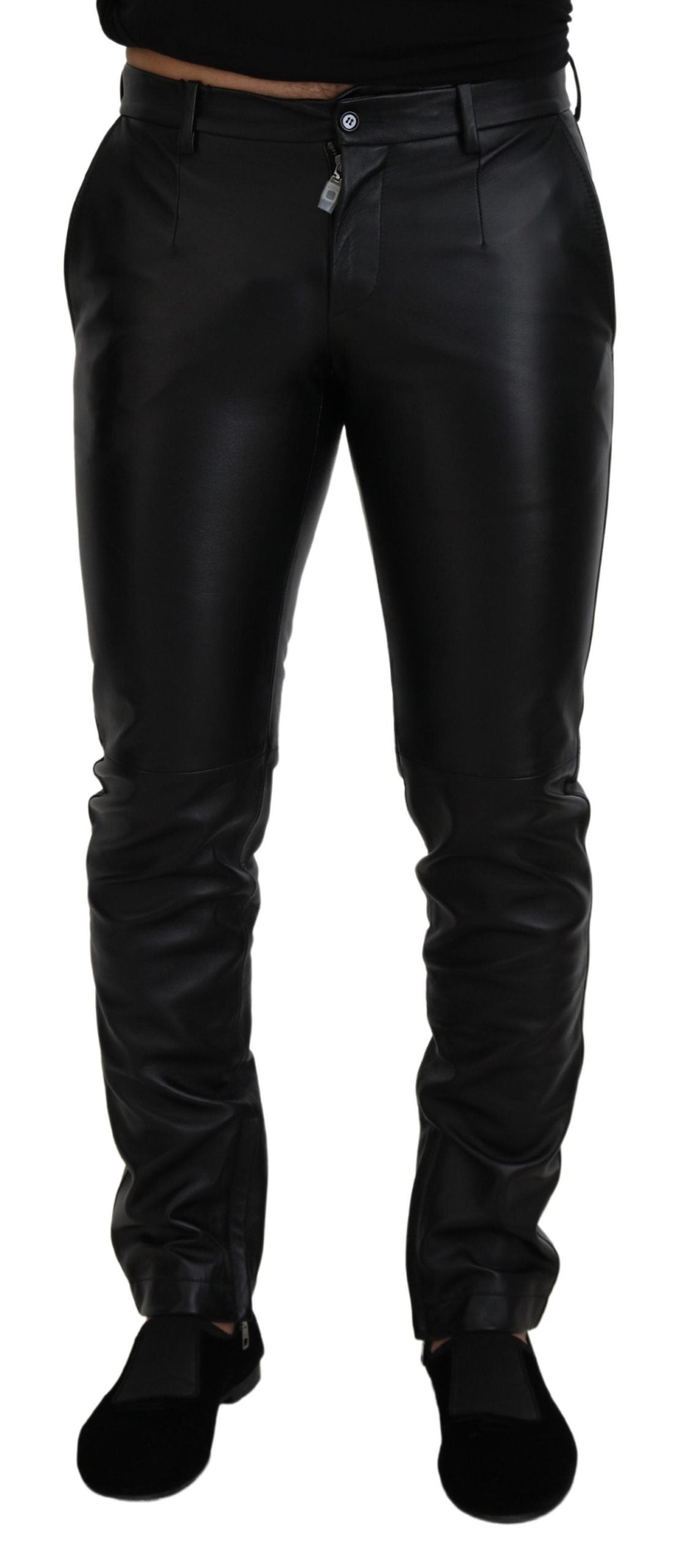 Dolce & Gabbana Black Glossy Stretch Skinny Trousers