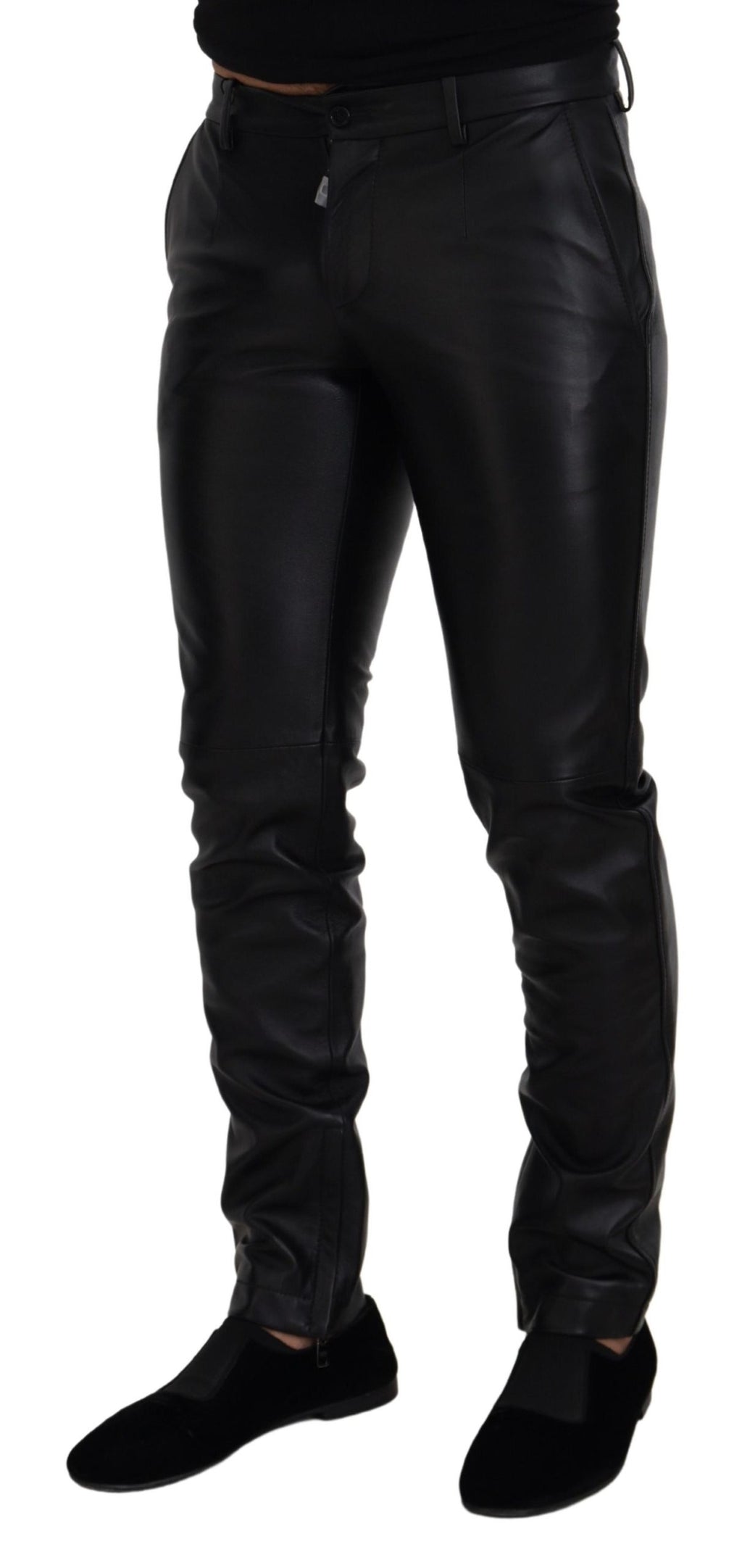 Dolce & Gabbana Black Glossy Stretch Skinny Trousers