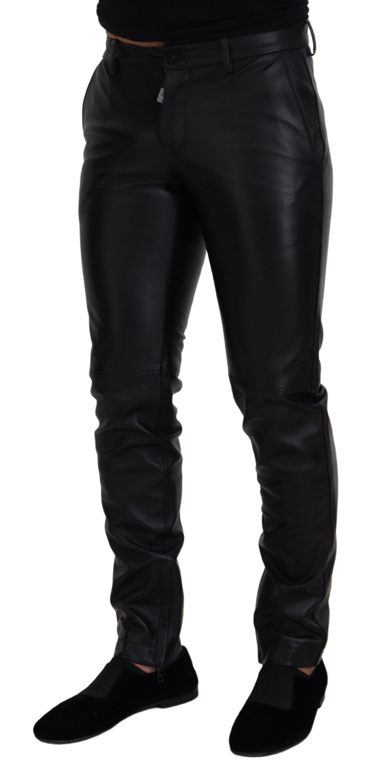 Dolce & Gabbana Black Glossy Stretch Skinny Trousers