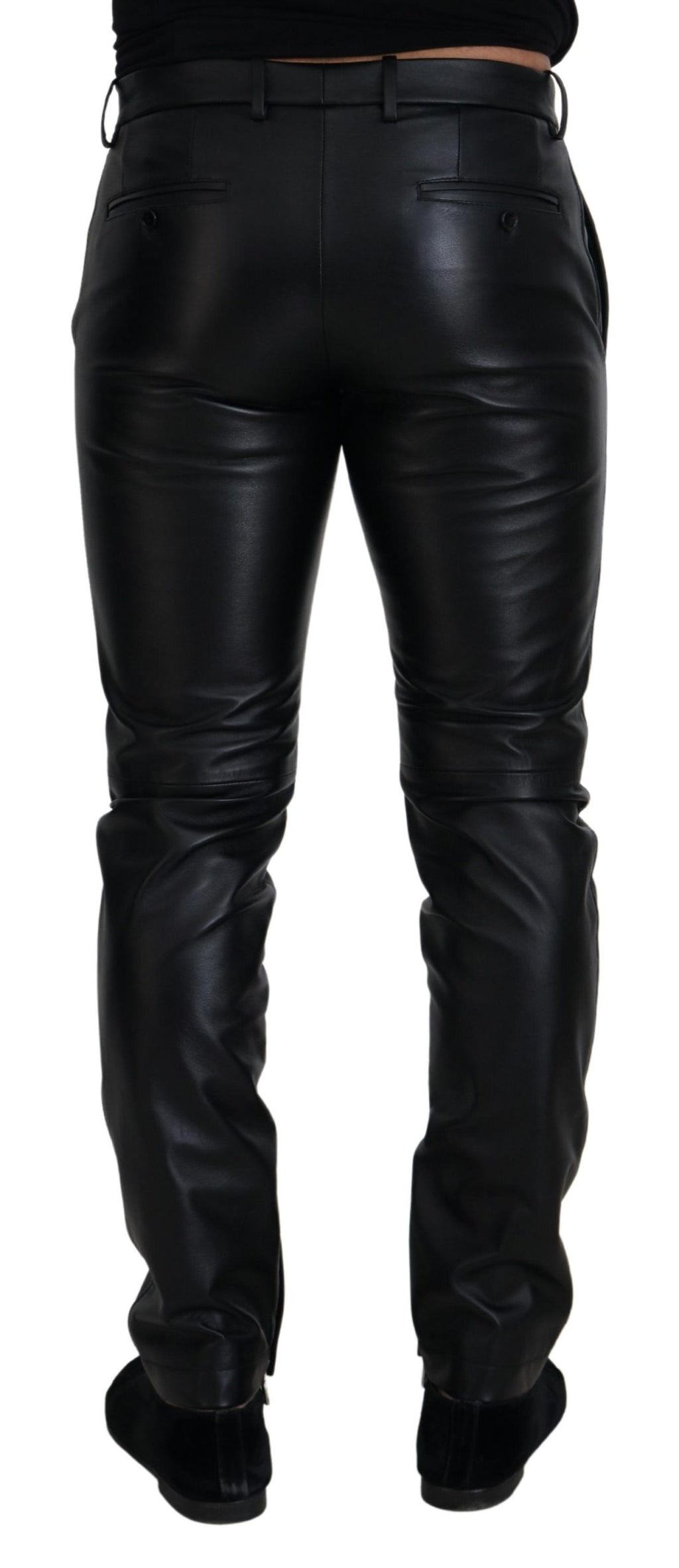 Dolce & Gabbana Black Glossy Stretch Skinny Trousers