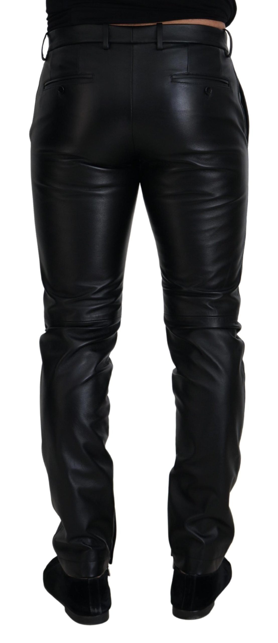 Dolce & Gabbana Black Glossy Stretch Skinny Trousers