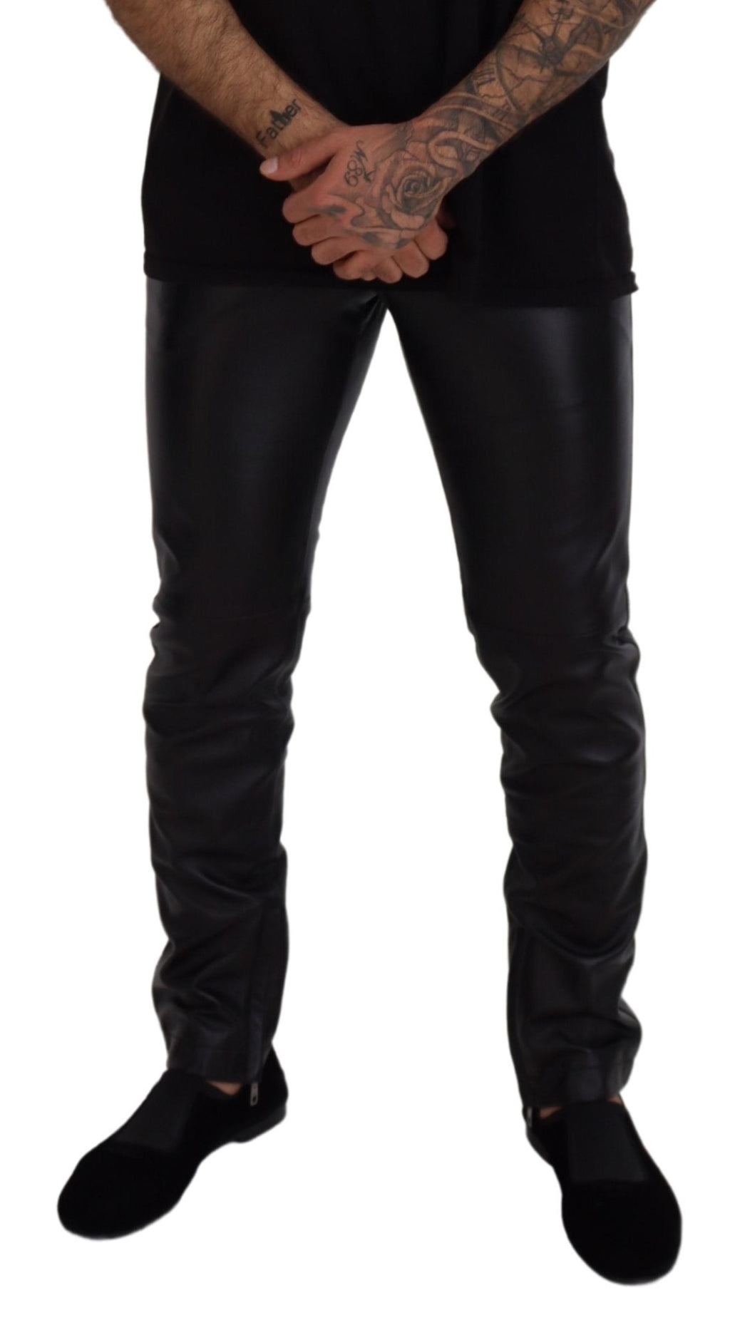 Dolce & Gabbana Black Glossy Stretch Skinny Trousers