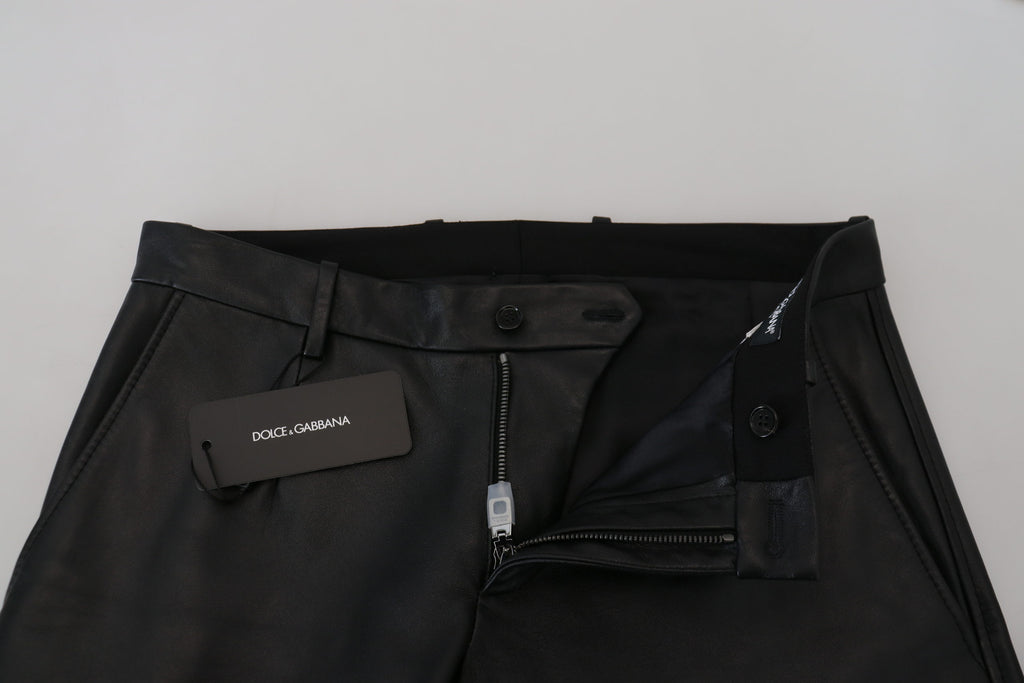 Dolce & Gabbana Black Glossy Stretch Skinny Trousers